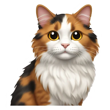 Calico cat fluffy  sticker