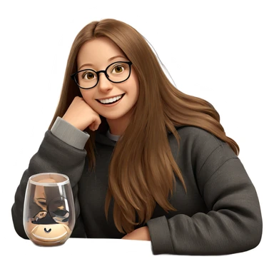smiling girl with glasses indoors sticker