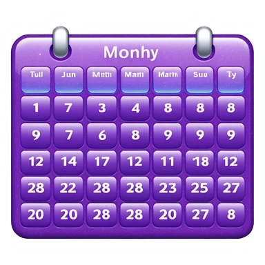 glitter purple and cian calendar sticker
