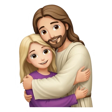 jesus hugging a girl sticker