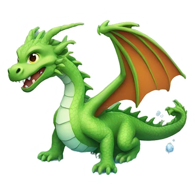 Un dragon qui boit de l'eau sticker