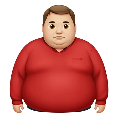 Fat guy in red shirt sticker