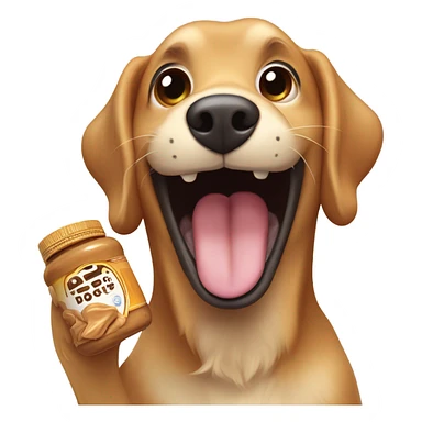 dog eating peanut butter sticker