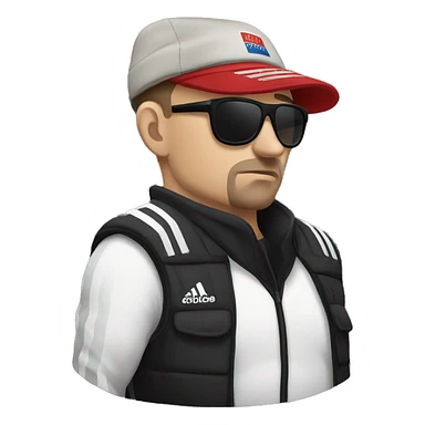 russian gangster with Adidas costume and russian hat sticker