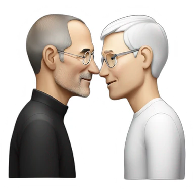 steve jobs kissing tim cook sticker