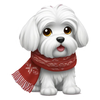 Maltese with scarf sticker