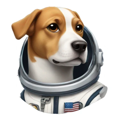 dog with a astronout sticker