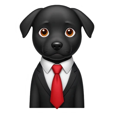 black dog with red tie,white shirt sticker