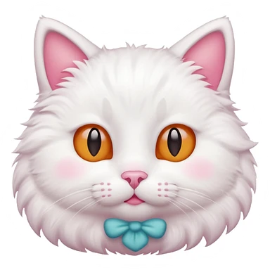 white cat that has pink cheeks sticker