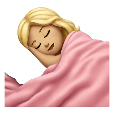 blonde girl sleeping on side with pink blanket sticker