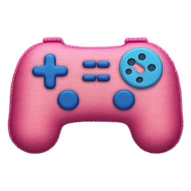 rug in the shape of a pink gamepad with blue buttons sticker