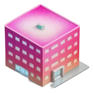 Pink ombre hospital building with glitter sticker