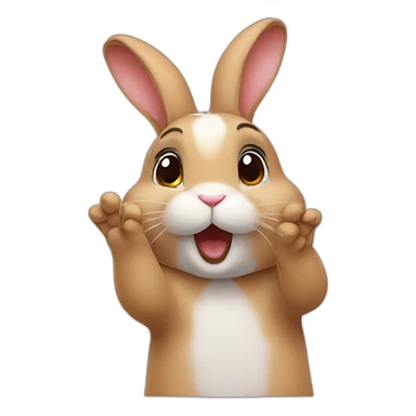 Rabbit flying kiss sticker