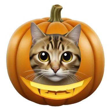pumpkin with cat carved into it sticker