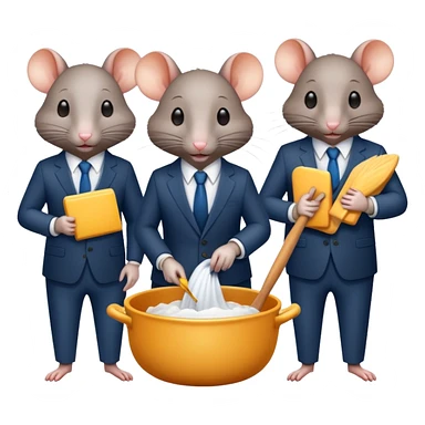 Rats run a rat shelter, bookkeeping, cleaning, cooking, writing, treating. sticker