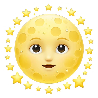 moon with little stars sticker