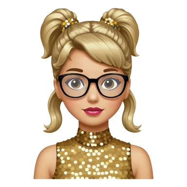 80'S DICO GIRL WITH GLASSES sticker