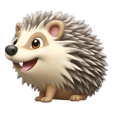 smiling hedgehog playing games sticker