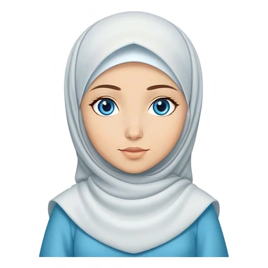 Turkish beautiful finish Konya girl blue eyes with hijab mevlana rumi dress sticker