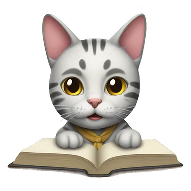 Cat in school sticker