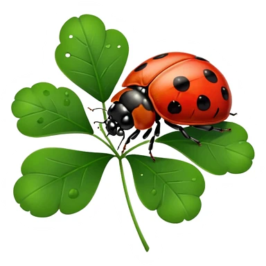 Ladybug on clover sticker