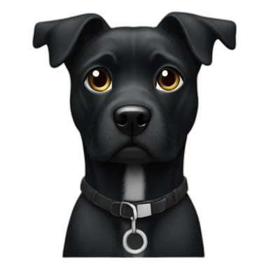 Un chien noir avec un M sur le torse sticker