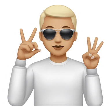 Person with sunglasses flipping them off sticker