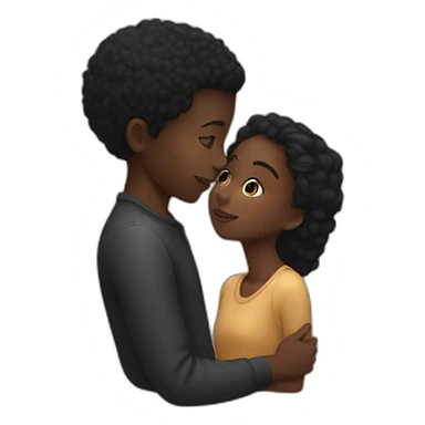 Black boy kissing Black girl sticker