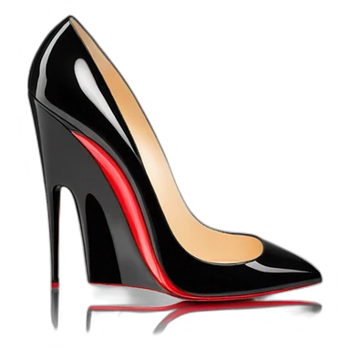 One WEDGE heel LOUBOUTIN black PATENT sticker