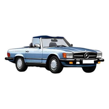Mercedes 350SL Honolulu Cabrio chrome dark blue sticker