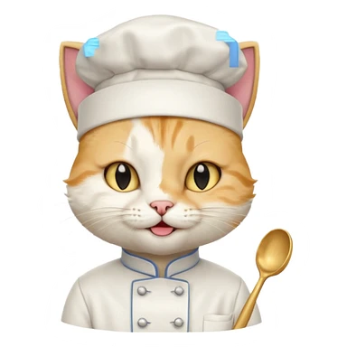 chef cat with a gold earring, winking sticker