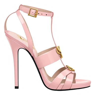 YSL TRIBUTE heels SANDAL pastel pink PATENT LEATHER sticker