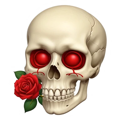 skull with a rose sticker