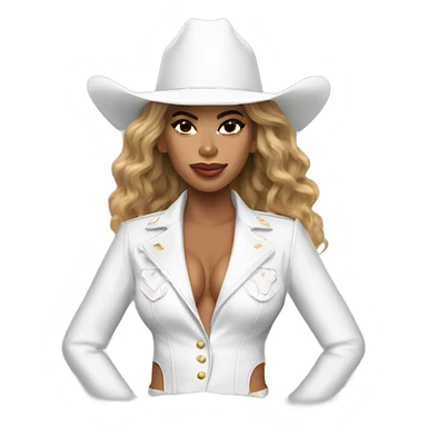 Beyonce in a white cowboy suit sticker