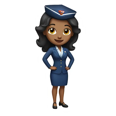Generate A female flight attendant in supergirl pose  sticker