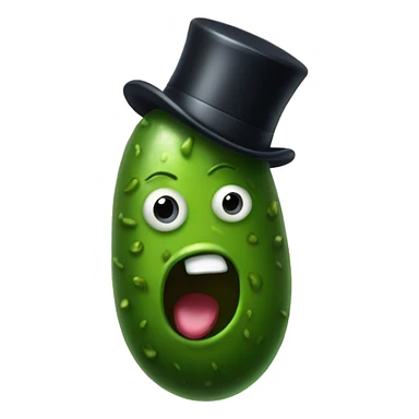Dancing pickle with a top hat and a monocle sticker