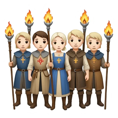 les villagois qui ont certains ont des fourches d'autres des torches sapé en moyen age sticker