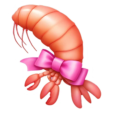 Shrimp with pink bow sticker
