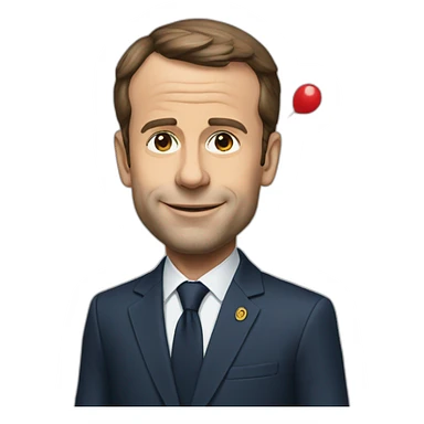 Macron avec un ballon sticker