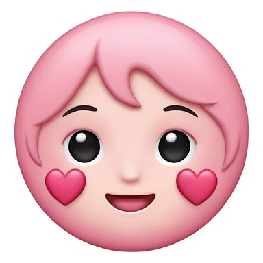 Blush emoji with hearts around it sticker