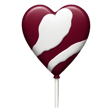 Burgundy heart lollipop sticker
