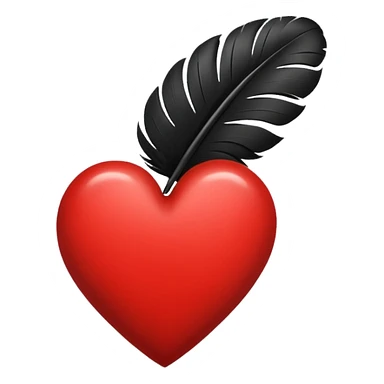heart with a black feather sticker