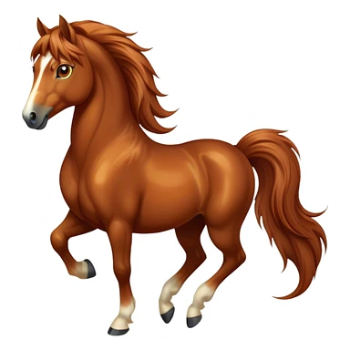 Cinematic Elegant Chestnut Horse Portrait Emoji, Head held high with a serene, graceful gaze, showcasing a magnificent chestnut fur with a radiant shimmer, flowing mane and tail, and luminous amber eyes that exude beauty and grace, Simplified yet majestically refined features, highly detailed, glowing with a soft, ethereal light, high shine, poised and breathtaking, stylized with an air of pure elegance, capturing the essence of a stunning and graceful steed, so beautiful it feels like it could gallop out of the screen with effortless charm! sticker