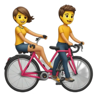 3 personnes sur 1 vélo sticker