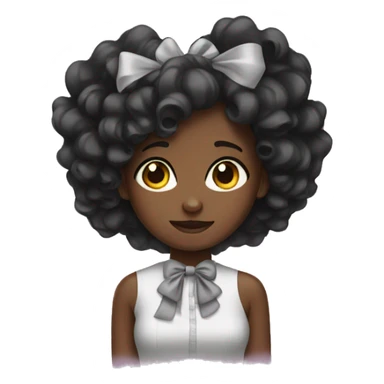 black girl with bow sticker