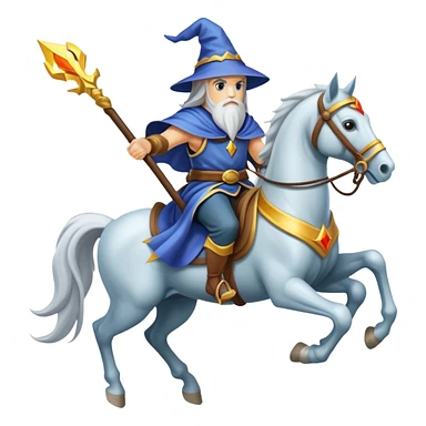 warrior horse wizard sticker