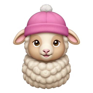 baby sheep with pink hat sticker