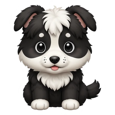 Black and white puppy sticker