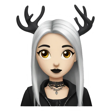 Goth deer girl sticker