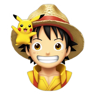 luffy en pikachu sticker